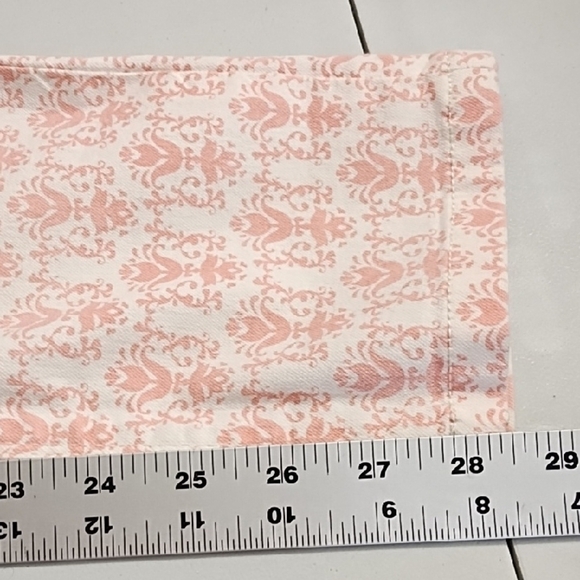 Pink & White Print Cropped Ankle Stretch Jeans Midrise - Picture 6 of 11